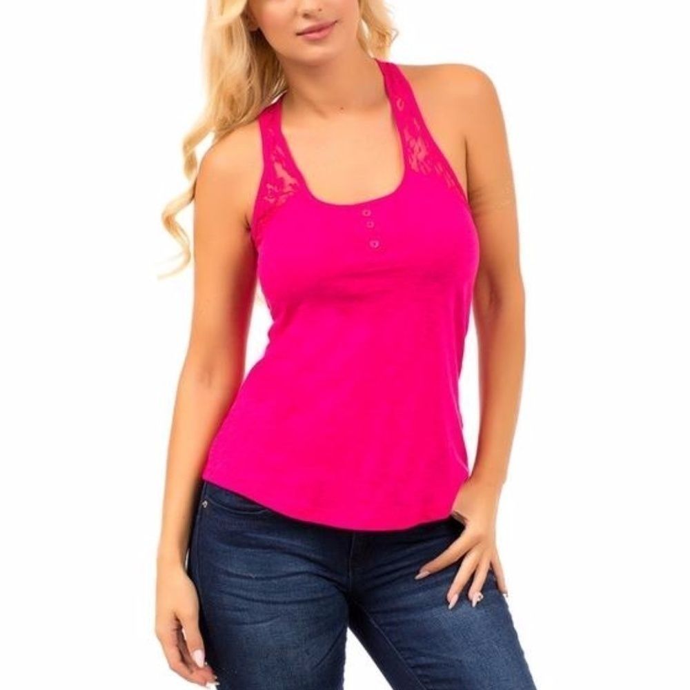 NWT Women’s Pink Lacey Tank Top